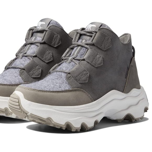 Sorel Kinetic Breakthru Grey Quarry Sneakers Ankle Bootie Boots Shoes Flat 6 NEW - Picture 2 of 10